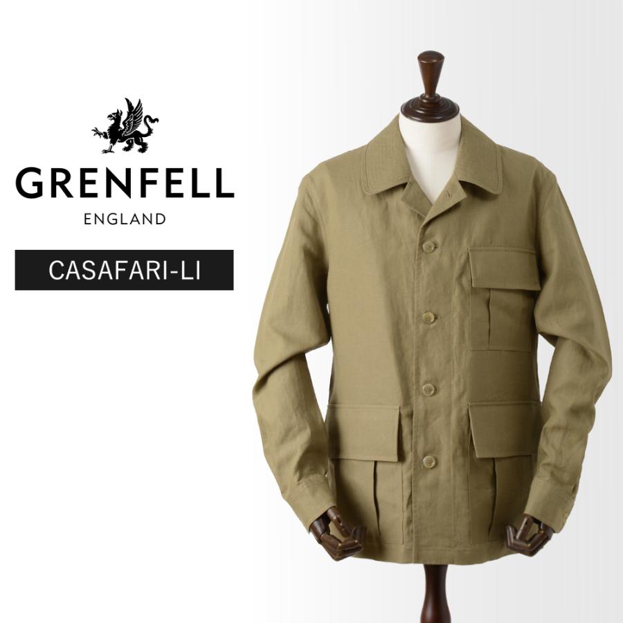 極美品 GRENFELLグレンフェル シャツジャケット38英国製ネイビー 山タグ GRENFELL（グレンフェル） 【40%OFF/定価82,500円】グレンフェル 新品