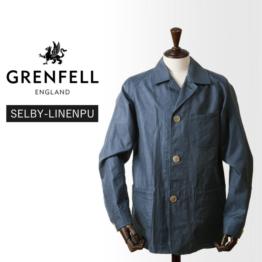 【40%OFF/定価102,300円】グレンフェル 新品 ジャケット SELBY-LINENPU 38 ブルー 麻：100％ 国内正規品 英国製 GRENFELL #f10061 GF38