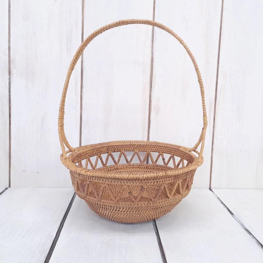 新品】アタ 花柄バスケット 39cm 収納ボックス インテリア バリ島雑貨