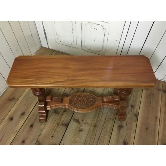 アンティーク調 木製 ミニベンチ 花台 マホガニー 天然木目