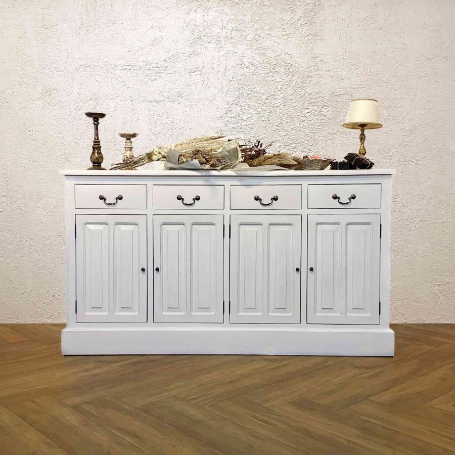 アンティーク調 カウンター 抽斗 引戸 収納棚 レジ台 シャビー