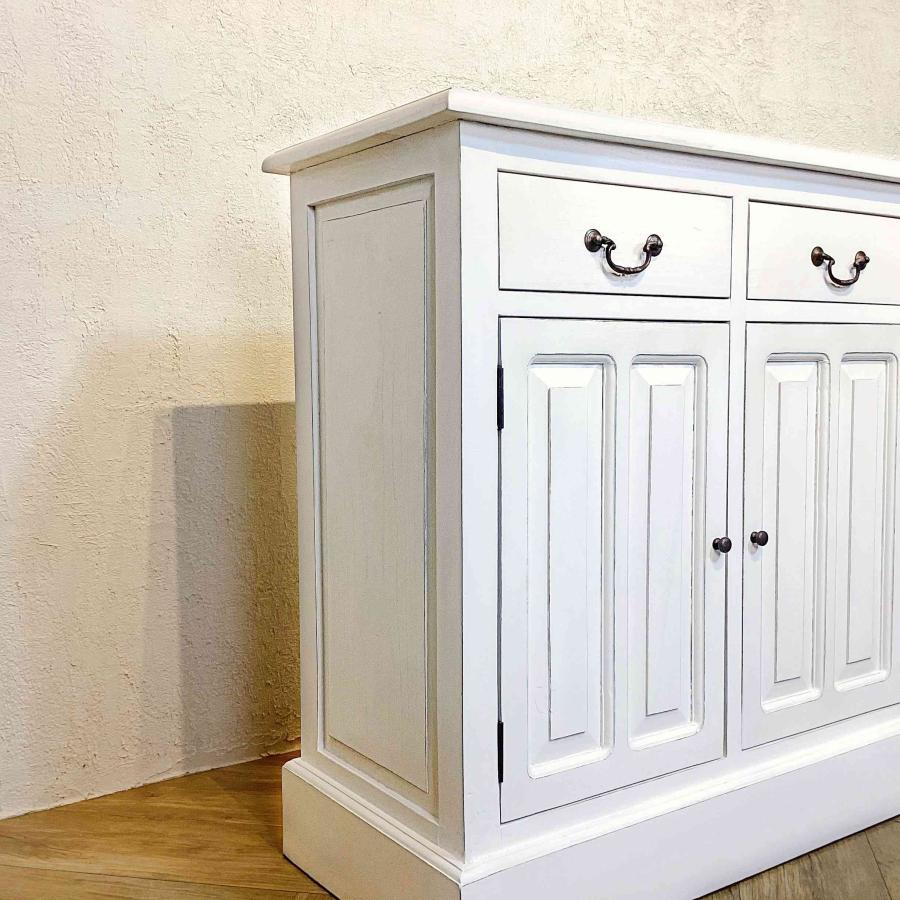 アンティーク調 カウンター 抽斗 引戸 収納棚 レジ台 シャビー