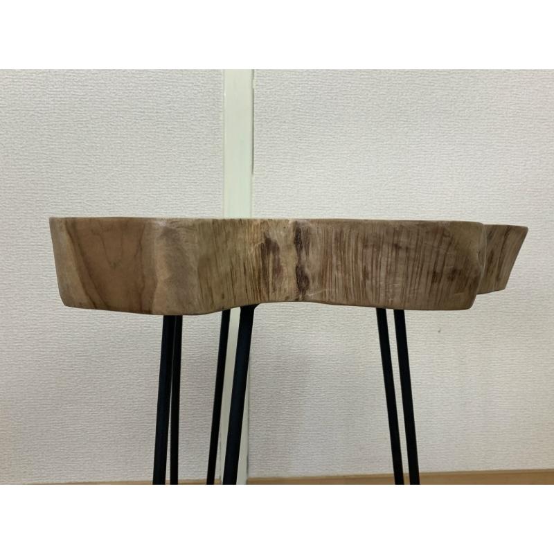 切り株　木目天板　鉄脚テーブル　サイドテーブル　スツール asia-kobo_91350