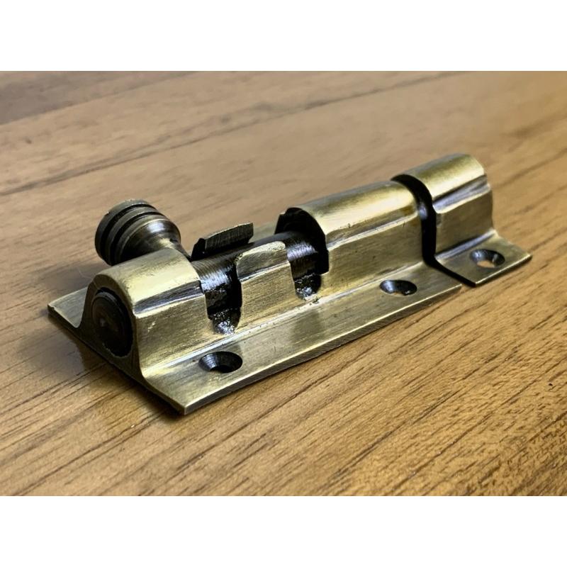アンティーク調 デザイン ロック金具 真鍮製 掛金 スライドW024