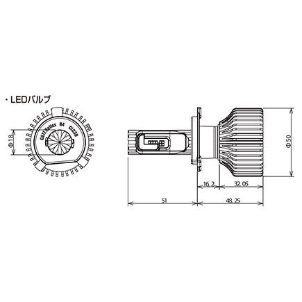 LEDバルブ ヘッドライト用 H4 6000K 3200/2600lm REFLEX PLUS+ LED