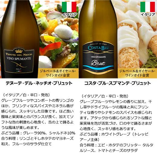 ワイン スパークリングワインセット 3大銘醸地入り 世界選りすぐり