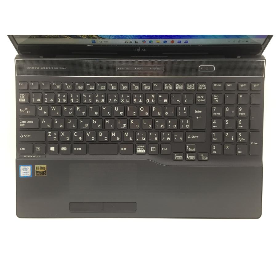 LIFEBOOK Fujitsu AH77/C2 / 8世代 i7 8550U 16GB M.2 256GB 15.6 フル