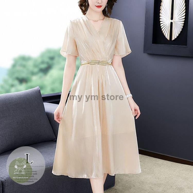 公式 特選 ワンピース 袖フレア 透け感 ギャザー ウエストマーク カシュクール 光沢 ナチュラルコーデ 涼しげ クール 清楚 女子会 キレイ目 新品 値段 Shirleyryan Ca