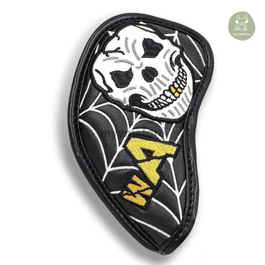 アイアンカバー 10個 セット おしゃれ ヘッドカバー ファスナー タイプ ゴルフ アイアン 保護 ケース トップカバー ブラックシンプル シャープ 春先取りの