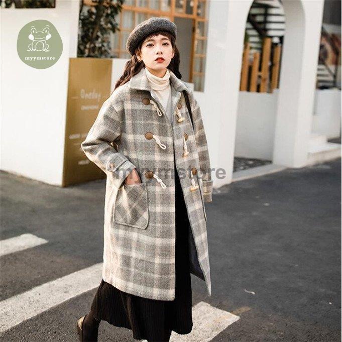 可愛い通販サイト ロングコート レディース チェック柄 ラシャ ウールコート 洋服 アウター オーバーコート 冬 トレンドコーデ ショッピングファッション Www Superavila Com