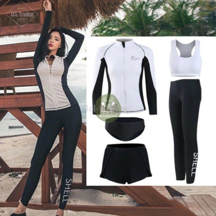 最新のデザイン ラッシュガード レディース 上下セット 5点セット 水着 長袖 レギンス パンツ セパレート ウェットスーツ Uvカット 大きいサイズ おしゃれ 可愛い Columbiatools Com