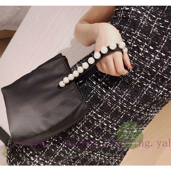 サブバッグ 結婚式 バッグ パール付き パーティーバッグ パーティ ブラックフォーマル 冠婚葬祭 人気を誇る フォーマルバッグ 大きめ ハンドバック パーティー