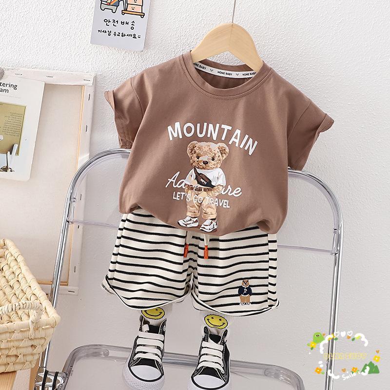 ベビー服 セットアップ 男の子 子供服 半袖 Tシャツ クマ ベビー服 セットアップ 男の子 子供服 半袖 Tシャツ クマ