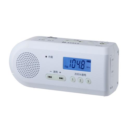 Aurex AX-HRJ30-W 東芝 手回し充電ラジオ ホワイト AUREX（オー