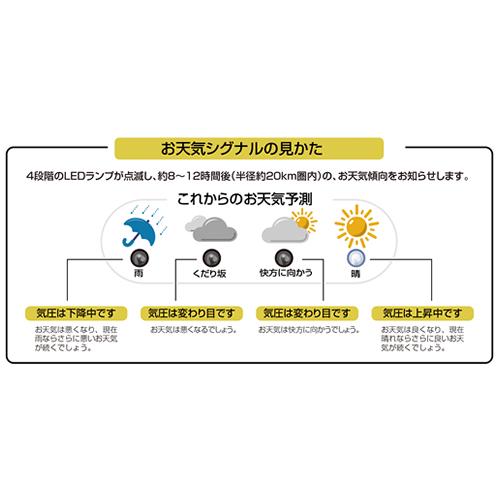 EX-5482 エンペックス気象計 プレシード電波時計 お天気電波時計 温度計・湿度計搭載｜n-chacha｜02