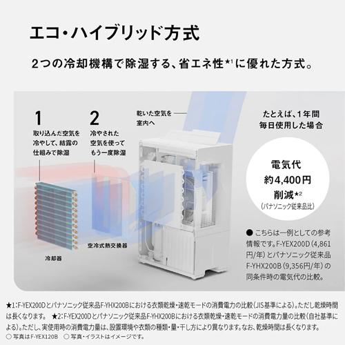 【当方自宅で直接取引限定】エコ・ハイブリット方式除湿機　F-YEX200D-W Panasonic（パナソニック） F-YEX200D-W エコ・ハイブリッド方式 衣類