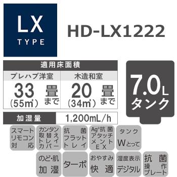 ダイニチ（Dainichi） HD-LX1222-H ハイブリッド式加湿器 モスグレー