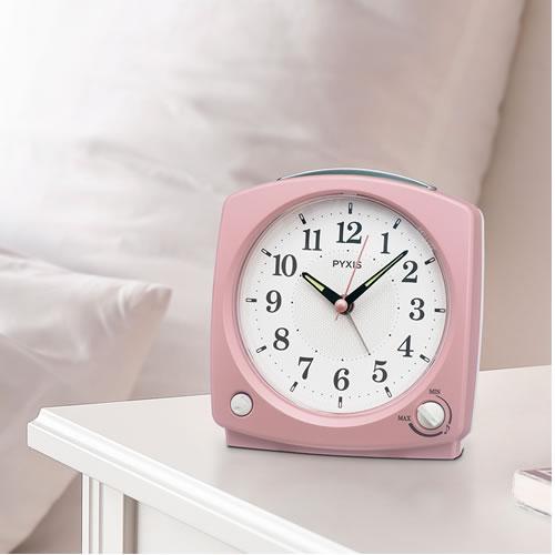 希少　SEIKO　セイコー　目覚まし時計　置時計　温湿度計　レトロポップ　展示品 SEIKO（セイコー） NR455P アナログ目覚まし時計 ピクシス ピンク