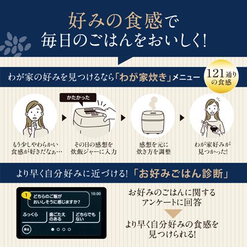 炎舞炊き NX-AA10-WZ 象印 5.5合炊き 圧力IH炊飯ジャー 白 炊飯器