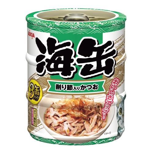 アイシア（AIXIA） P-4571104719892 海缶ミニ3P 削り節入りかつお 180g