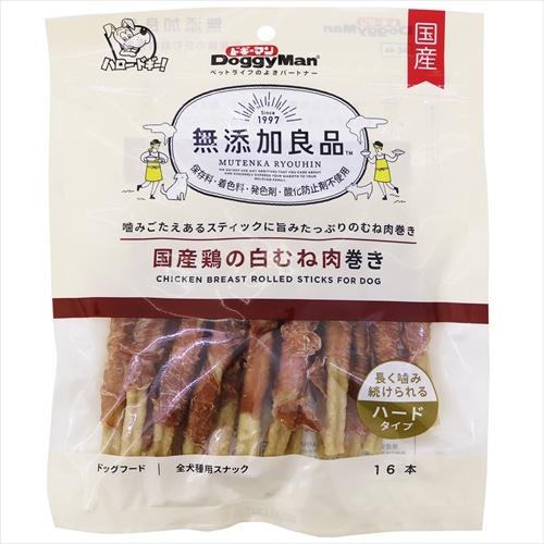 ドギーマン P-4976555824742 無添加良品 国産鶏 白むね肉巻き 16本