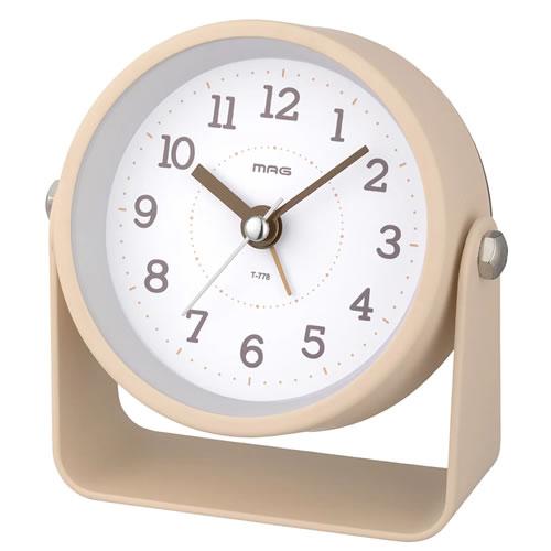 ノア精密 T-778-IV-Z MAG アナログ 電子音目覚まし時計 モナカ