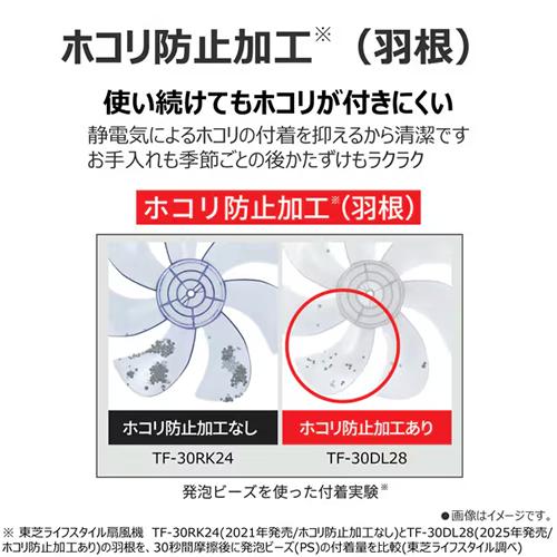 TOSHIBA（東芝） TF-30DL28-W DCリビング扇風機 ホワイト 7枚羽根 静音