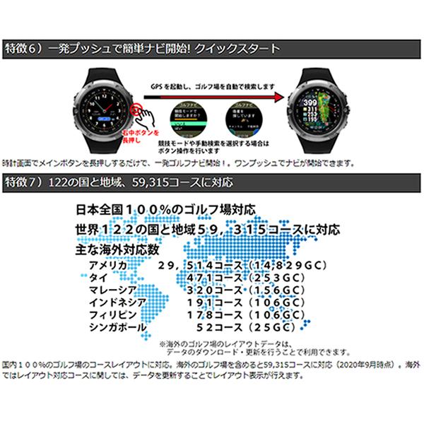 エボルブ  W1 Evolve BK テクタイト W1-EVOLVE-BK ショットナビ 腕時計型GPSナビ Shot
