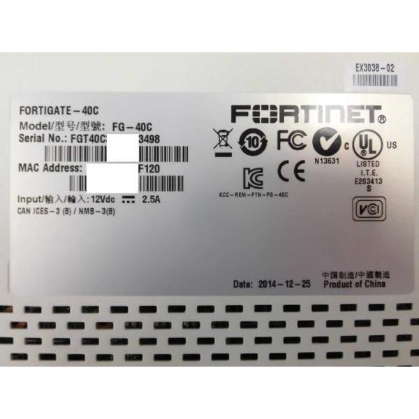 【中古】【期限切れ】Fortigate-40C FG-40C Fortinet UTM 統合セキュリティ【ビジネスホン 業務用 電話機 本体】｜n-denpans｜02