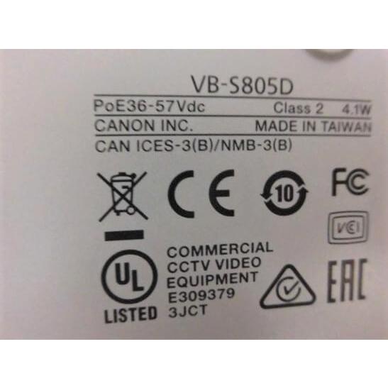 VB-S805D Canon/キヤノン 給電HUB専用ネットワークカメラ 【公式通販】
