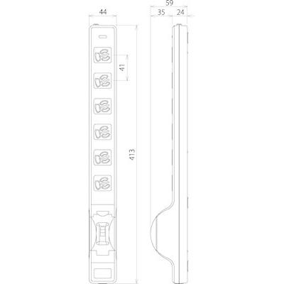 明工社【MR7632TJ5】 15A 安全ブレーカ付OA抜け止め接地タップ（6コ口