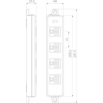 【明工社 MR7704NT5】 横形OA用接地タップ4個口5ｍ　10個 明工社【MR7704NT5】 横形OA用接地タップ4コ口 パイロットランプ