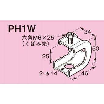 ◇ネグロス電工 パイラック 一般形鋼用 【電気亜鉛めっき】PH1W 20個入 
