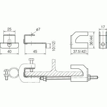 ネグロス電工 PHRH1520 【1個単位】パイラック用補強金具（H形鋼用