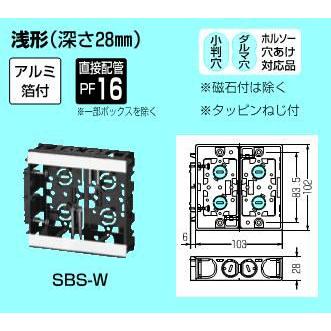 未来工業 浅形スライドボックス 2ケ用 SBS-W : エヌデンサービス