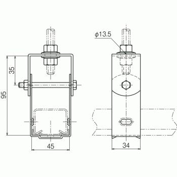 ネグロス電工 SD-DPY2-W3 【1個単位】 吊り金具（スーパーダイマ）適合吊りボルト：W3/8 |  | 01