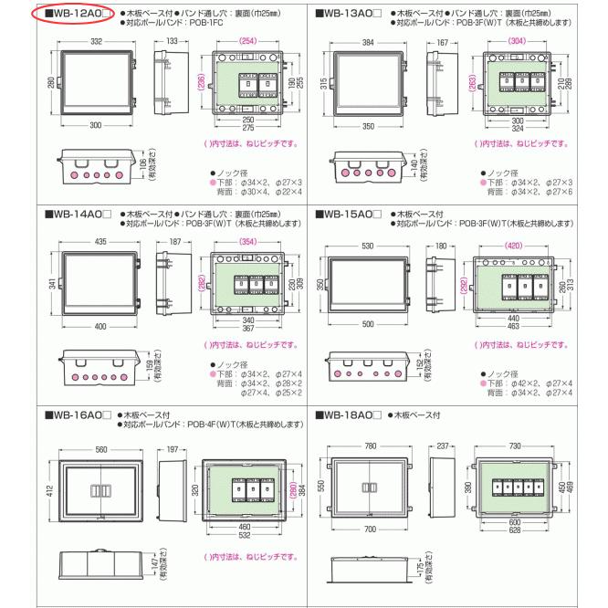 未来工業 WB-12AOM ミルキーホワイト色 ウォルボックス （屋根無
