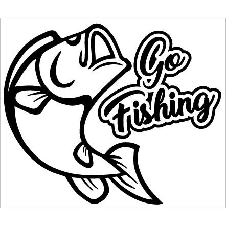 フィッシングイラストシリーズ Go Fishing カッティングステッカー N Design Nデザイン 釣りシリーズ F 4 N Design ヤフーショッピング店 通販 Yahoo ショッピング