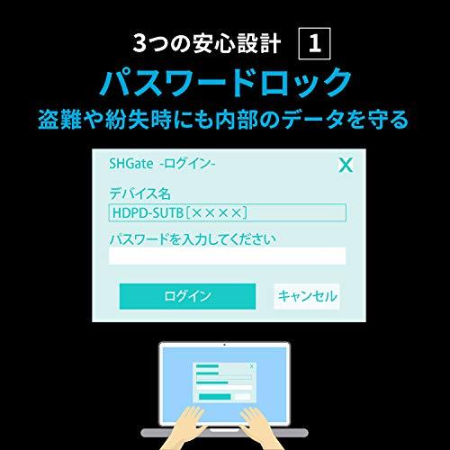 アイ・オー・データ ハードウェア暗号化&パスワードロック対応耐衝撃ポータブルSSD 500GB Win/Mac/ServerOS対応 対応 USB 3.2 Gen 1 日本製 HDPD-SUT_1