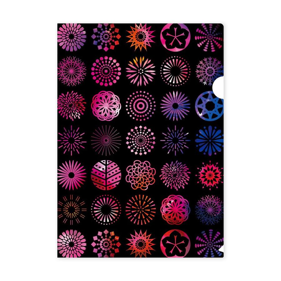 長岡花火 A4クリアファイル グラフィック デザイン ピンク