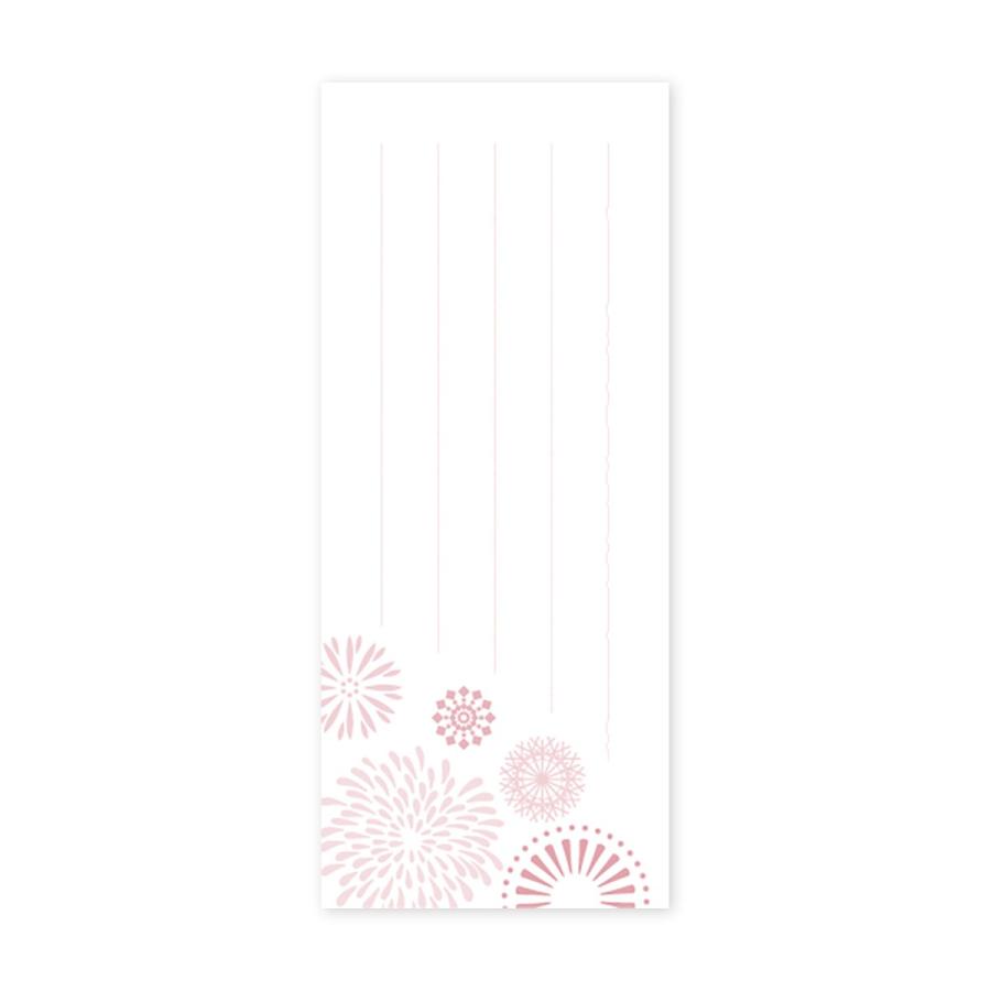 長岡花火　一筆箋　撫子　赤　メモ帳　便箋　50枚つづり　80mm×190mm　オフィシャルグッズ　 | 