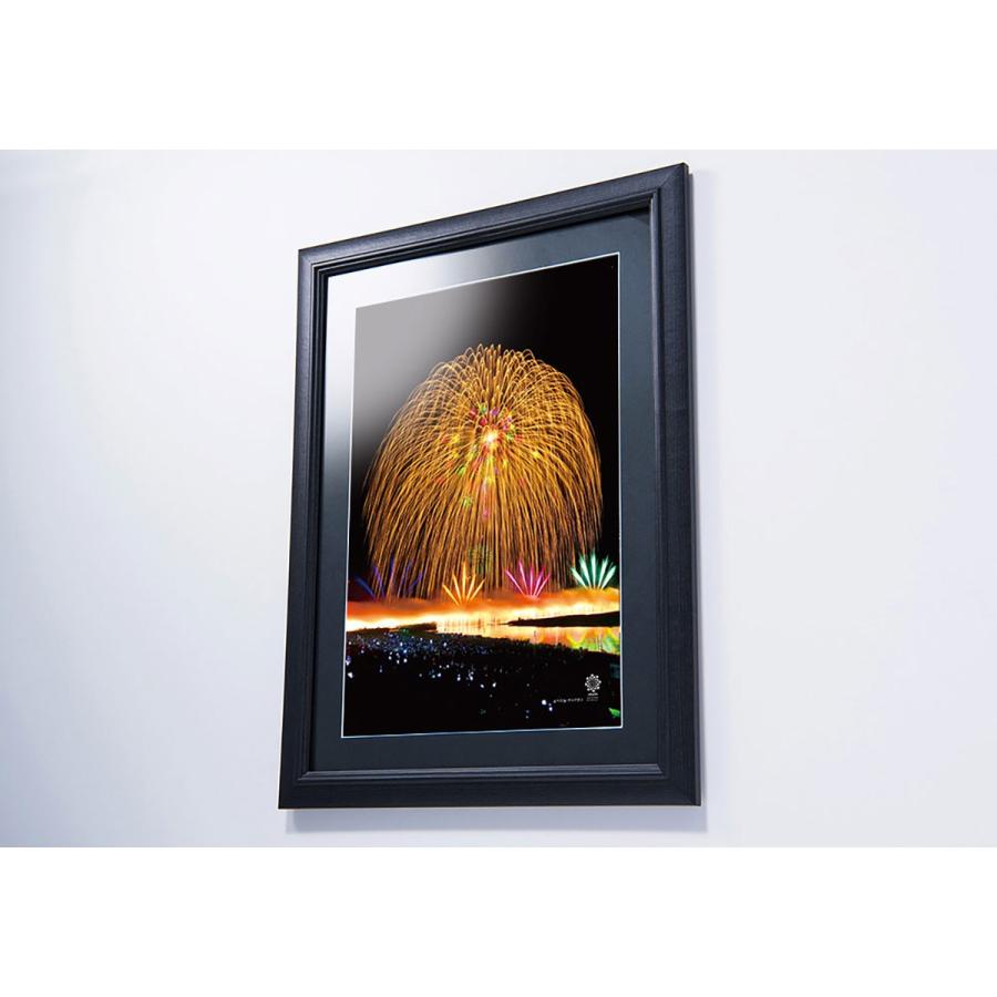 長岡花火 アートプリント A4(フレーム付)正三尺玉・ナイアガラ 写真