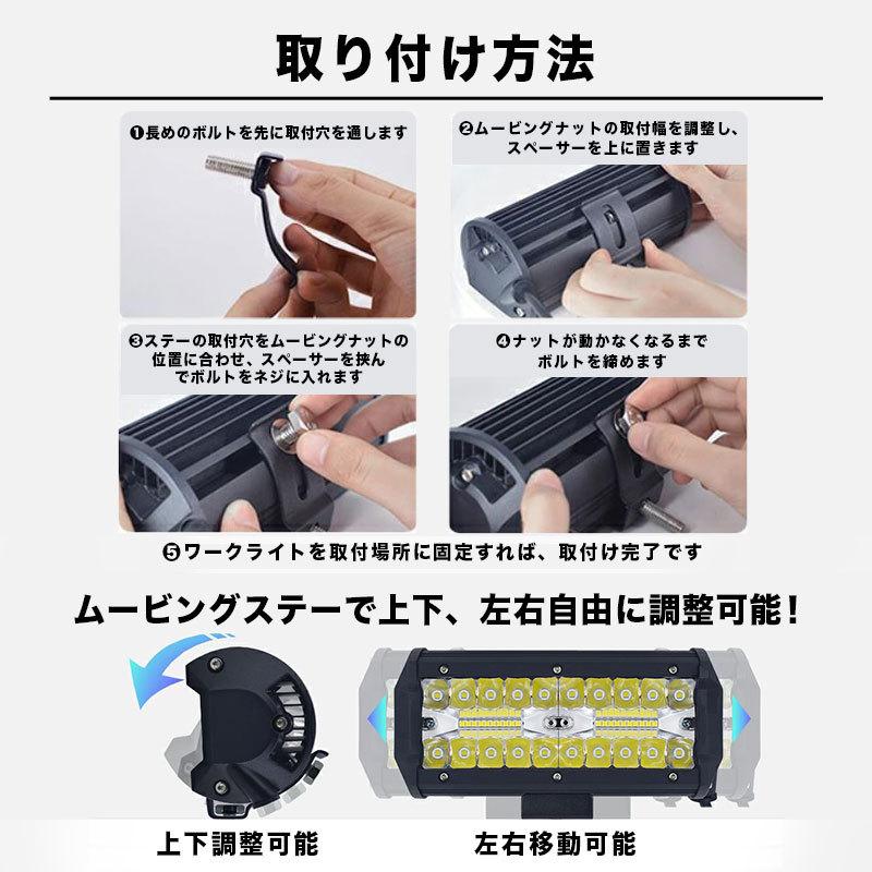 LED作業灯 LEDワークライト 車 120W 2個 防水 40枚チップ トラクター 