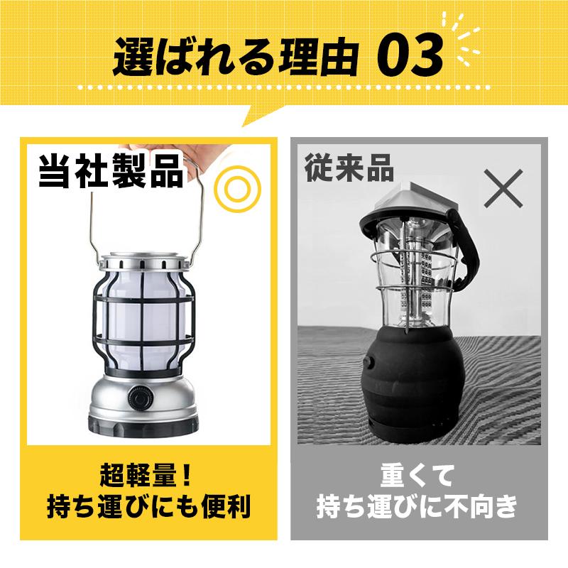 ランタン LED キャンプ アウトドア 充電式 電池式 USB充電式 防水 ルーメン 軽量 コンパクト 小型 おしゃれ ソーラー 懐中電灯 吊り下げ 持ち運び バッテリー｜n-house｜11