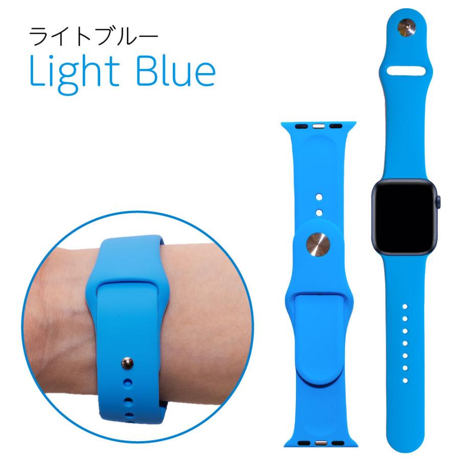 Apple Watch 7 SE 6 5 4 3 2 1 アップルウォッチ バンド 女性 スポーツ アップウォッチSPORT38mm水色