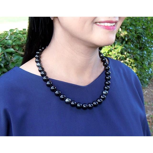 ブラック トルマリン ネックレス 磁気入り 超特大玉12mm/50・55・60