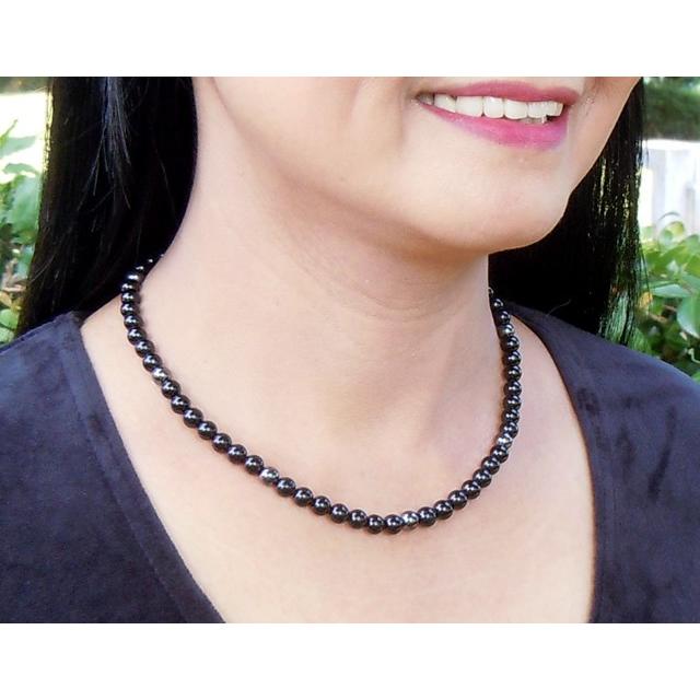 ブラックトルマリン ネックレス 磁気入り 標準玉6mm/43・50・55・60cm