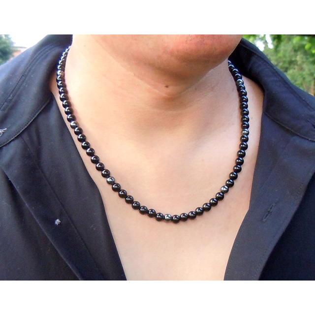 ブラックトルマリンネックレス Amazon | ブラック トルマリン・ネックレス 磁気入り (大8mm玉