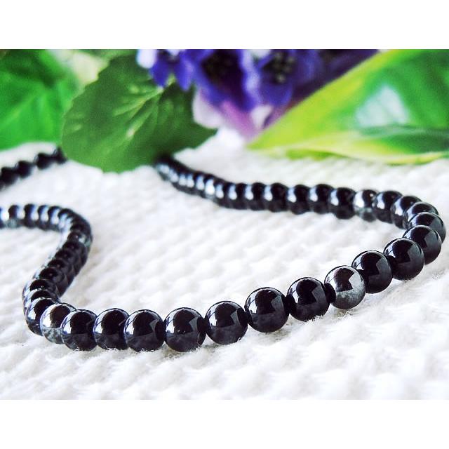 ブラックトルマリン ネックレス 磁気入り 標準玉6mm/43・50・55・60cm
