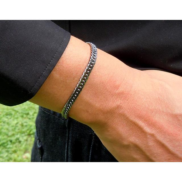 純チタン ゲルマニウム 喜平 ブレスレット チェーン 17-21cm／超軽量